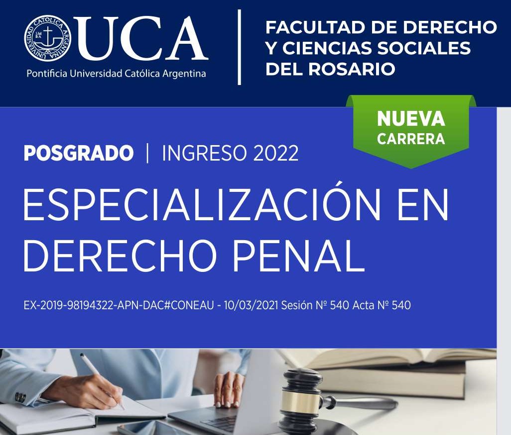 Especialización en Derecho - Facultad de Derecho y Ciencias Sociales Rosario (UCA) - SPPDP Santa Fe